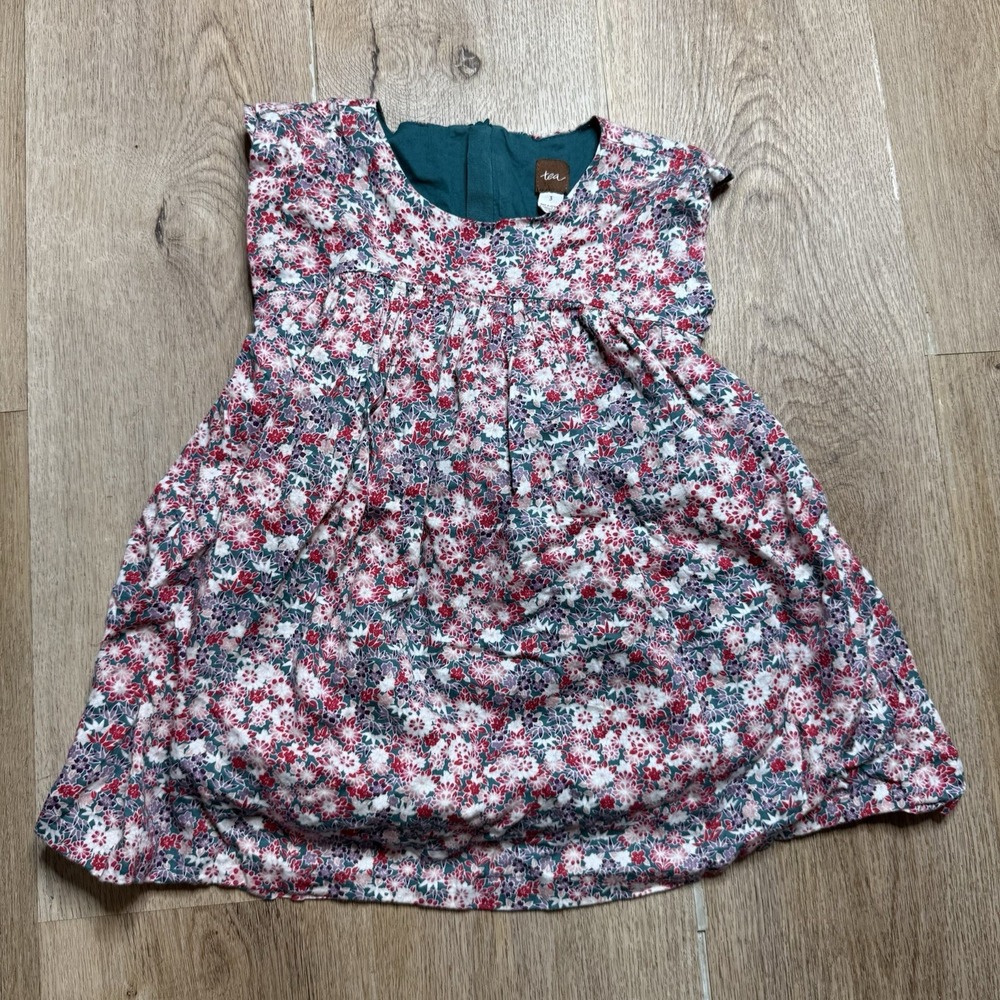 Tea Collection Dress Toddler Girls Size 3T Multicolor Floral Dress